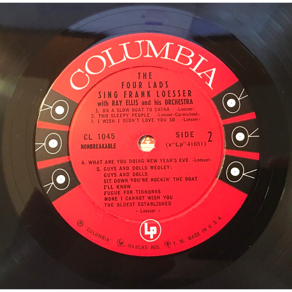 The Four Lads Sing Frank Loesser LP Vinyl Records (1957) Columbia CL 1045 - Picture 7 of 8